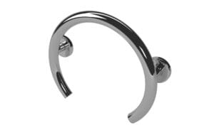 Polished shower valve ring grab bar