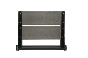 18" Gray Bilanx shower seat with matte black frame - Image 3