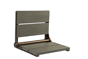 18" Gray Bilanx shower seat with bronze frame