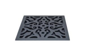 Matte black Gothic strainer for level entrey shower system