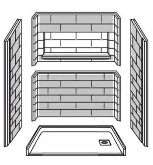 60 x 36" White RBX barrier-free shower unit with right hand drain. - Image 4